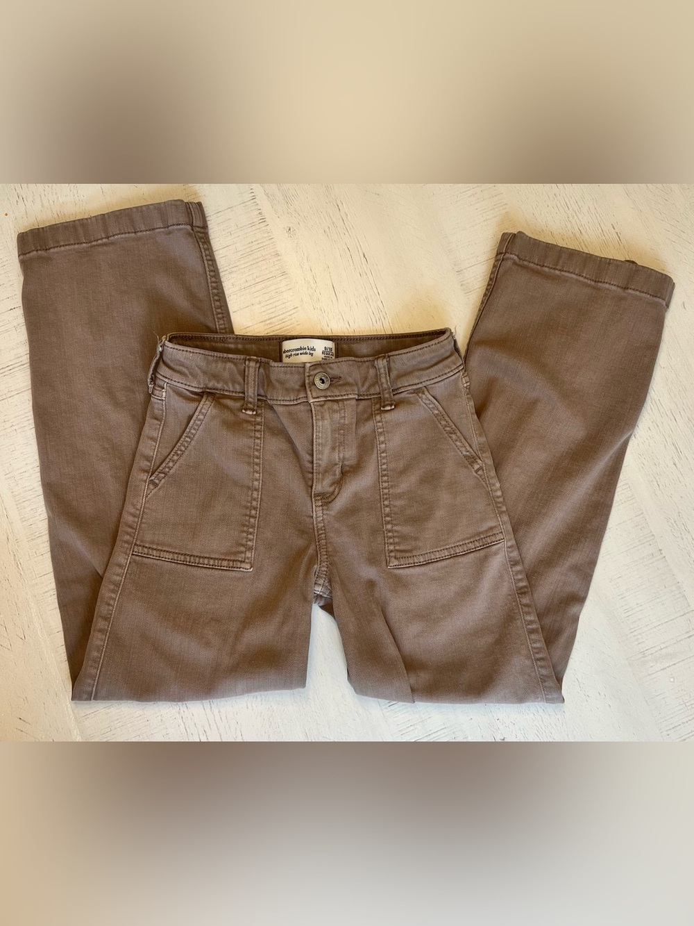 Abercrombie Kids High Rise Wide Leg Utility Pants Brown Size 9/10 - Picture 2 of 7